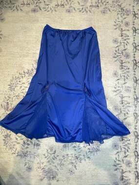 royal blue midi slip skirt